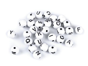 Premium Round Alphabet Beads for Jewelry Making – 8mm Letter Beads Mix, Horizontal Hole (25g Pack, Approx. 90-94 Pcs)