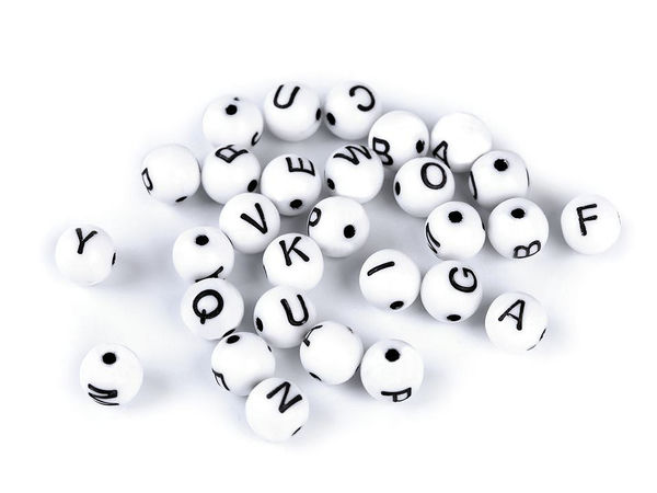 Premium Round Alphabet Beads for Jewelry Making – 8mm Letter Beads Mix, Horizontal Hole (25g Pack, Approx. 90-94 Pcs)