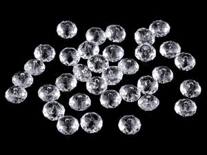 Faceted Rondelle Transparent Acrylic Beads - 5x8mm Lightweight Beads for Jewelry Making, DIY Crafts, and Beaded Curtains