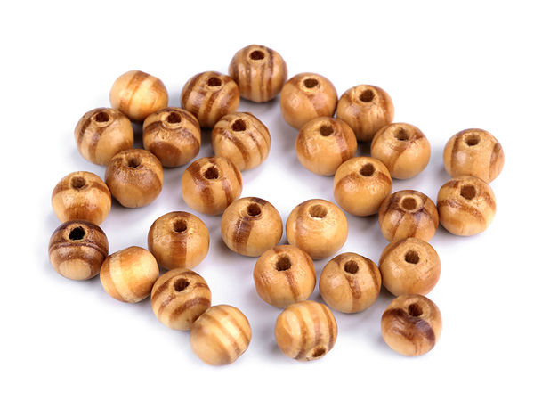 Natural Pine Lacquered Wooden Beads (8mm) - Premium Craft Beads for Jewelry Making and DIY Decor
