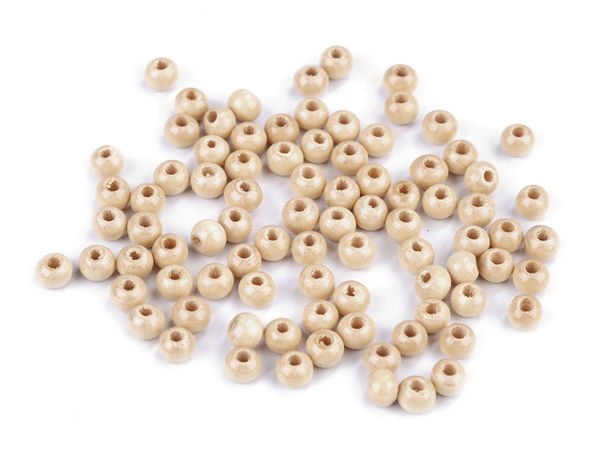 Premium Lacquered Wooden Beads, 5-6mm Small Round Beads for Jewelry Making and Crafting (10g Pack, Approx. 175 pcs)