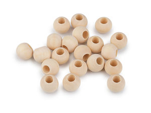 Premium Unpainted Natural Wooden Beads (15mm) – Large-Hole Craft Beads for Macrame, Dreamcatchers, and DIY Projects