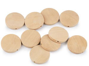 Premium Unfinished Natural Wood Flat Round Pancake Beads (25mm) - Craft Discs for Jewelry, Dreamcatchers, and Macrame