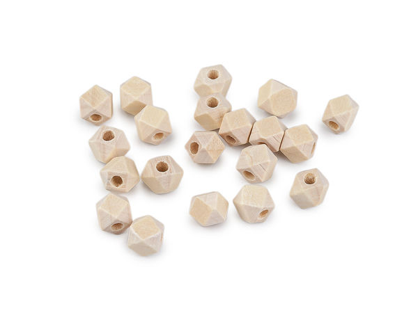 Natural Geometric Wooden Diamond Beads, 8x8 mm - Unfinished Craft Spacer Beads for Jewelry Making, Bracelets & Keyrings
