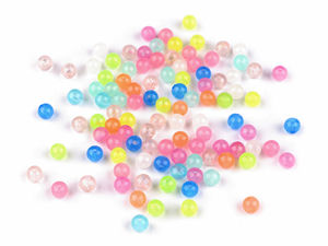 Premium Glow-in-the-Dark Plastic Beads - 6mm Translucent Multi-Color Mix for DIY Jewelry Making, Bracelets & Crafts (20g Pack)
