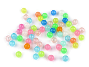 Premium Glow-in-the-Dark 8mm Plastic Beads - Colorful Translucent Mix