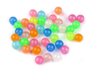 Glow-in-the-Dark Plastic Beads, 10mm Luminescent Craft Beads for Necklaces and Bracelets (Assorted Mix)