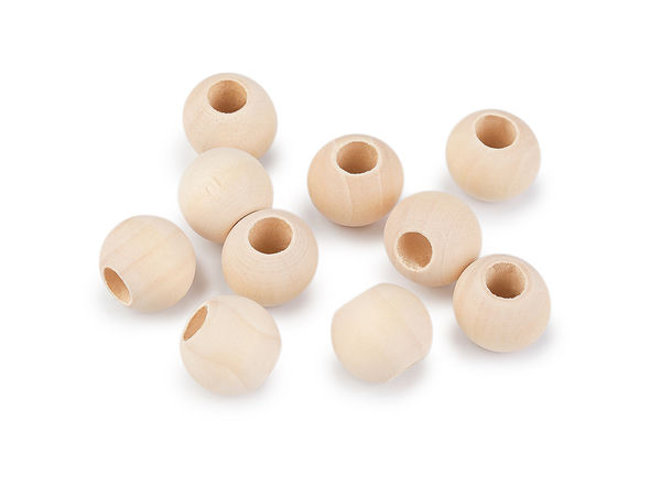 Premium Natural Unpainted Wooden Beads - 18mm Large Hole Craft Beads for Macrame, DIY Crafts & Dreamcatchers