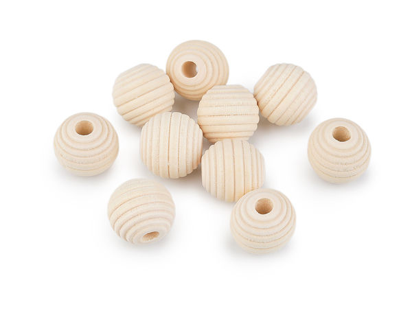 Unfinished Honeycomb Wooden Beehive Beads, 20mm Natural Textured Geometric Wood Beads for DIY Crafts, Macrame, and Home Decor