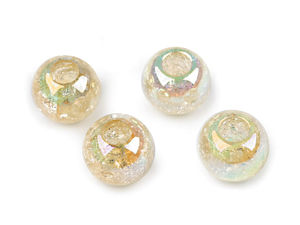 Premium Round Crackle Beads with AB Lustre Effect - 20mm Large Craft Beads for Jewelry Making and DIY Projects