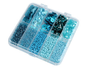 Premium Seed Beads and Sequins Assortment in Organizer Box - 10-Compartment Set for Costume Design, Embroidery, and DIY Crafts