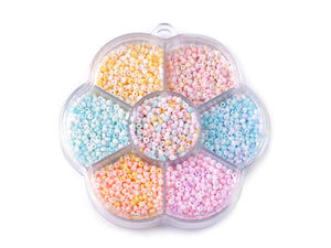 Pastel Matte Seed Bead Set in Flower Organizer Box (50g) - 2.3 mm Rocaille Beads for DIY Jewelry Making & Crafts