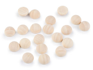 Premium Natural Half Wooden Balls - Split Wood Beads for DIY Crafts, Engraving, and Decor, Ø15 mm