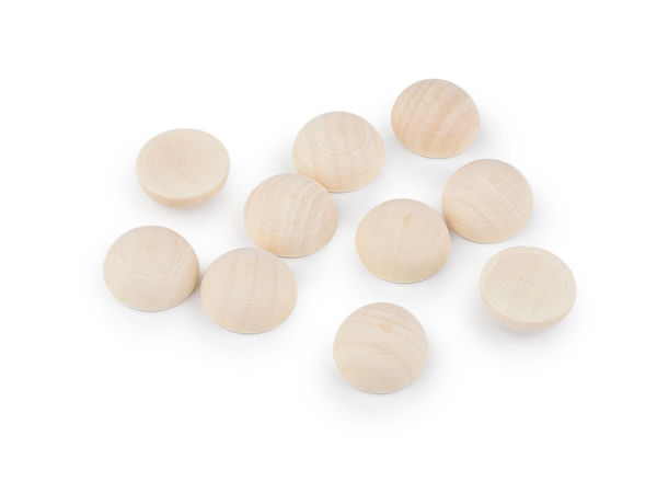 Premium Half Wooden Balls for DIY Crafts & Creative Decor - Ø20mm, Natural Light Finish (Holeless)