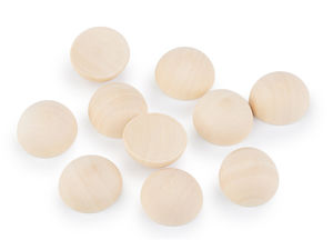 Premium Natural Half Wooden Balls for DIY Crafts, Ø25mm Split Wood Beads
