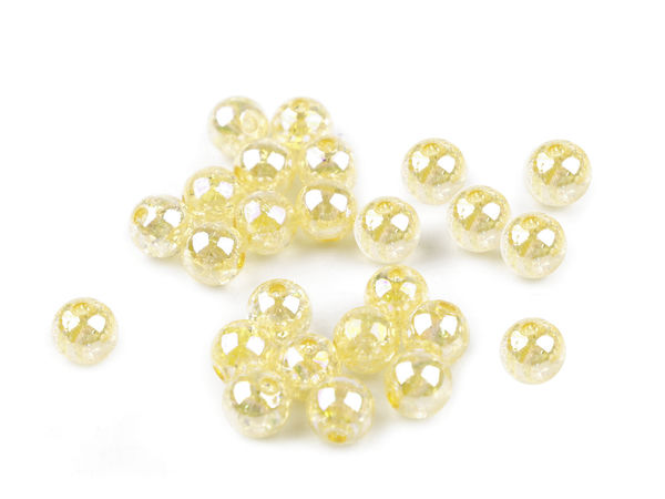 8mm Premium Iridescent Aurora Borealis (AB) Transparent Craft Beads for Jewelry Making, 10g Pack