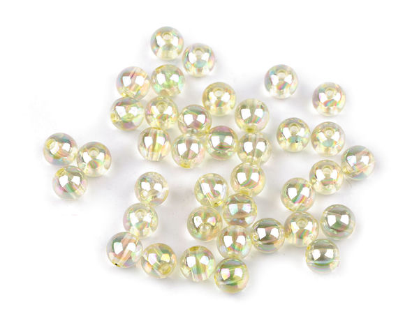 Premium Round High-Gloss Plastic Craft Beads (8mm) - Shiny Beads for DIY Jewelry Making, Keychains, and Crafts