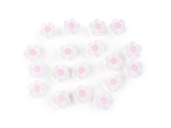Matte Flower Beads for Jewelry Making & DIY Crafts – 13mm Transparent Floral Spacer Components
