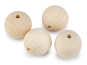 Premium Large Unfinished Wooden Beads (40mm) with Large Hole - Crafting & Macrame Components