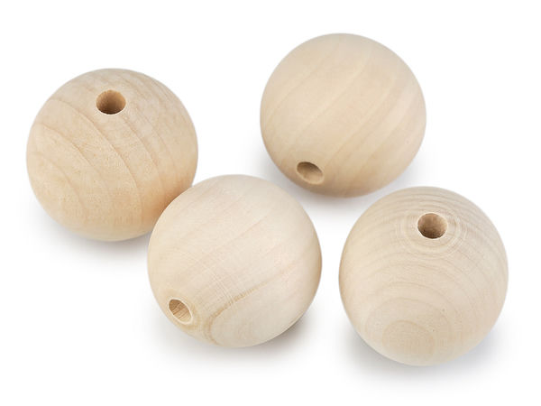 Premium Large Unfinished Wooden Beads (40mm) with Large Hole - Crafting & Macrame Components