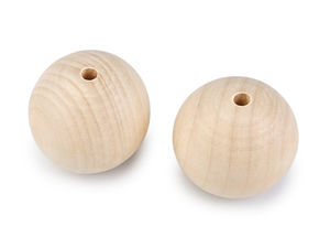 Premium Unfinished Natural Wood Beads (45mm) - Large Hole Macrame Craft Beads