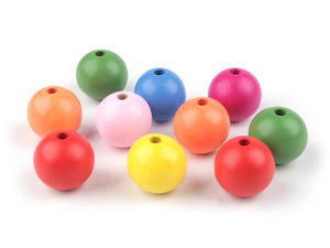 Premium Large Lacquered Wooden Beads (30mm, Mixed Colors) - Wide Hole Craft Beads for Macrame, Dream Catchers & Bag Handles