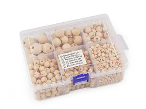 Premium Natural Wooden Beads Set in Organizer Box - 1100 Pcs Multi-Size Craft Beads (6mm to 20mm) for Macrame, Jewelry Making, and DIY Crafts