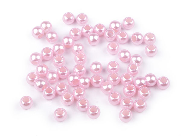 8mm Premium Pearly Sheen Charm Beads with Large Hole for Jewelry Making and Crafting (20g Pack, Approx. 110 Pcs)
