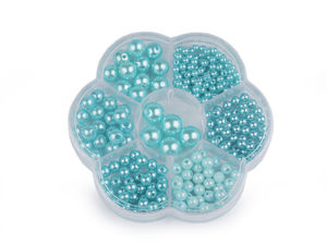 Premium Round Pearl Bead Set for DIY Jewelry Making – Multi-Size Wax Pearls Kit in Flower Organizer Box