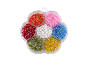 Premium Glass Seed Beads and Bugle Beads Jewellery Making Kit, Flower-Shaped Organizer Set for DIY Crafting