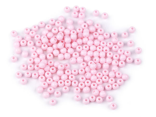 Premium 4mm Round Craft Beads - Smooth Lustrous Plastic Beads for Jewelry Making, DIY Crafts & Sewing (20g)