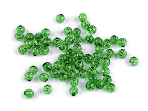 Premium Crackle Effect Round Plastic Beads - 6mm Craft Beads for Jewelry Making and DIY Projects