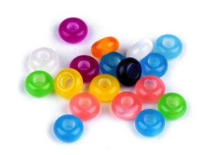 Premium 14mm Cat's Eye Large-Hole Acrylic Charm Beads - Mixed Color Assortment for Jewelry Making, Macrame, and DIY Crafts