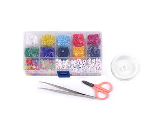 Ultimate DIY Jewelry Making and Beading Kit with Tools - Multi-Color Seed Beads, Alphabet Letters, Numbers, and Hearts