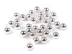 Glance Metallic High-Gloss Plastic Wax Pearl Beads – 8mm Silver Light (20g Pack)