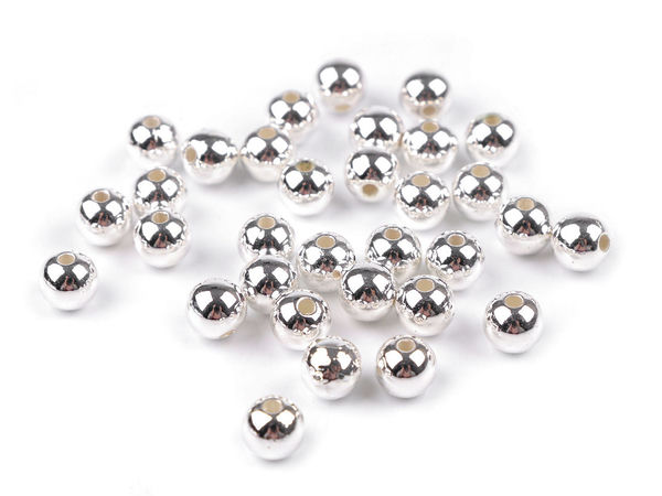 Glance Metallic High-Gloss Plastic Wax Pearl Beads – 8mm Silver Light (20g Pack)