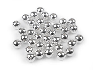 Premium Metallic Gloss Plastic Wax Pearls & Beads, Ø10mm - Silver