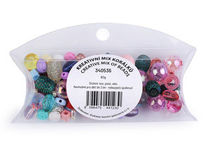 Premium Mixed Craft Beads and Components Set - Assorted Glass, Metal & Acrylic Beads in Storage Jar