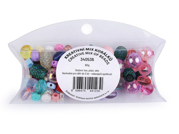 Premium Mixed Craft Beads and Components Set - Assorted Glass, Metal & Acrylic Beads in Storage Jar