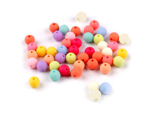 Premium 8mm Matte Rubberized Craft Beads - Assorted Colorful Silicone-Touch Plastic Beads for Jewelry Making, Macrame, and Dream Catchers (20g)