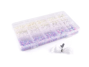Complete DIY Bead Jewelry Making Set - Assorted Sizes and Colors, Includes Elastic String and Storage Case
