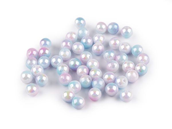 Premium Mermaid Effect High-Gloss Craft Beads - 8mm Iridescent Plastic Beads for DIY Jewelry Making (20g Pack, Approx. 78 Pcs)