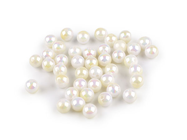 Premium Mermaid Effect High-Gloss Craft Beads - 8mm Iridescent Plastic Beads for DIY Jewelry Making (20g Pack, Approx. 78 Pcs)