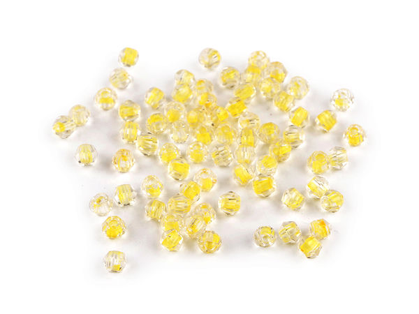 Premium Faceted Glass Beads with Pulling Hole – Ø4mm Cut Glass Craft Beads for Jewelry Making and DIY Design (75-Piece Pack / 5g)