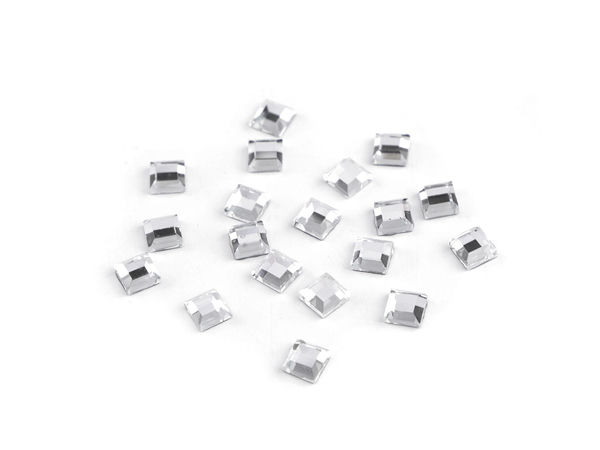 Premium Crystal Square HotFix Rhinestones - Straight Cut Iron-On Crystals (4x4mm)