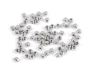 Premium Metallic Finish Beads - Mini Stars, Hearts & Cubes for Jewelry Making and DIY Crafts (Approx. 130 Pcs, 10g Pack)