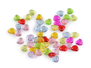 Assorted Transparent 3D Heart Beads (8x9mm) - Convex Acrylic Spacer Beads for DIY Jewelry Making, Bracelets, and Crafts