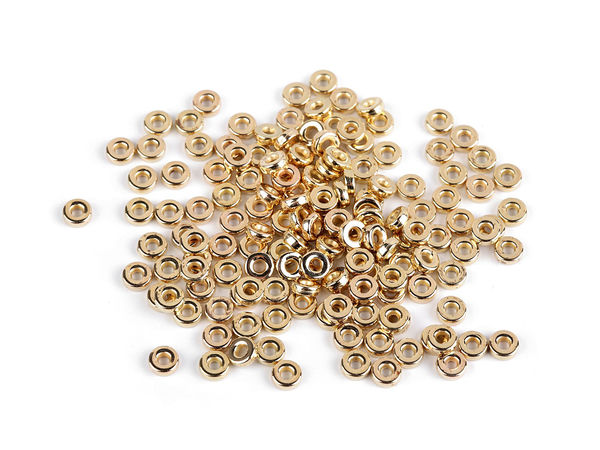 Premium Metallic Plastic Round Spacer Beads - 6mm Seamless Rondelle Beads for Jewelry Making