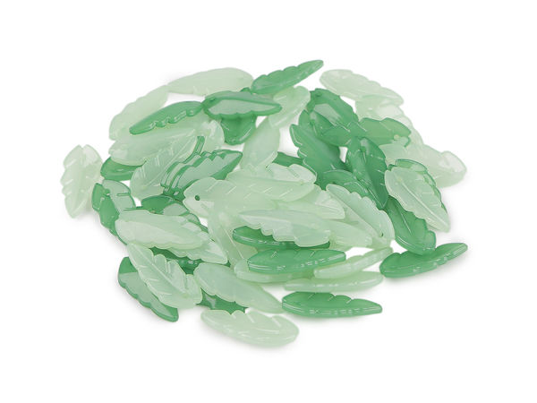 Transparent Leaf and Petal Shaped Plastic Beads for Floral Jewelry and Crafts - Assorted Color Mix (20g)