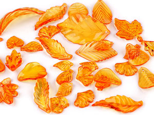 Transparent Acrylic Leaf and Petal Beads - Mixed Shapes and Sizes for Jewelry Making and Floral Crafts